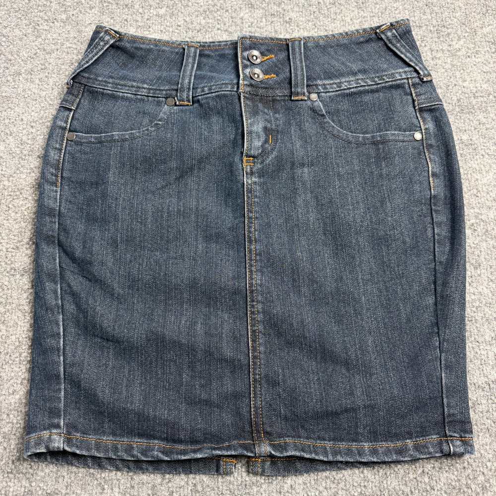 Farlow Denim Skirt Womens Size 7 Dark Wash Stretch Mini Pencil Skirt